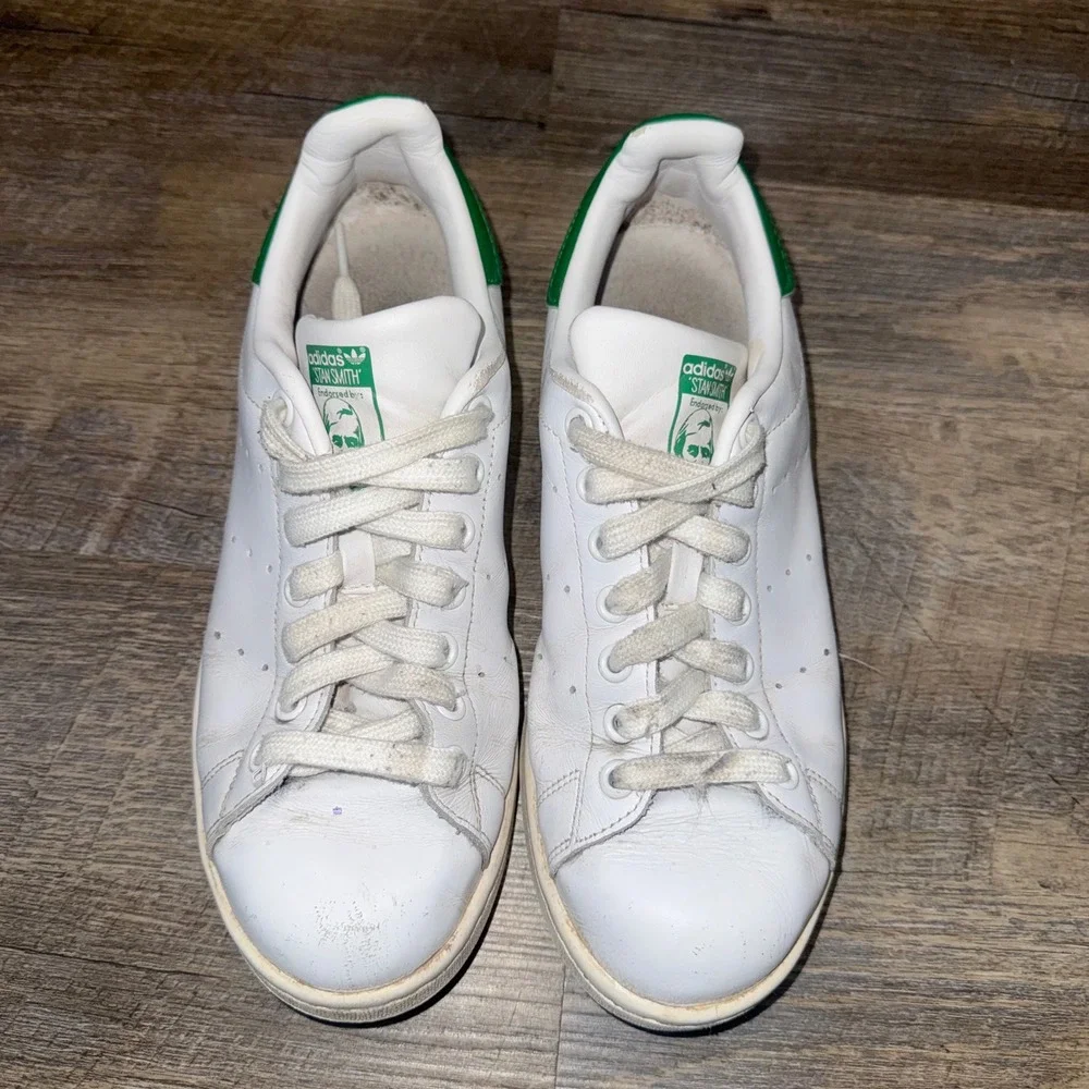 Adidas Stan Smith B24105 Mens 8 White Green Leather Tennis Sneakers 2016